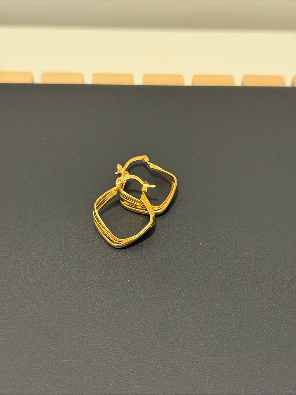 Gold-Tone Square Hoop Earrings - Women Jewelry